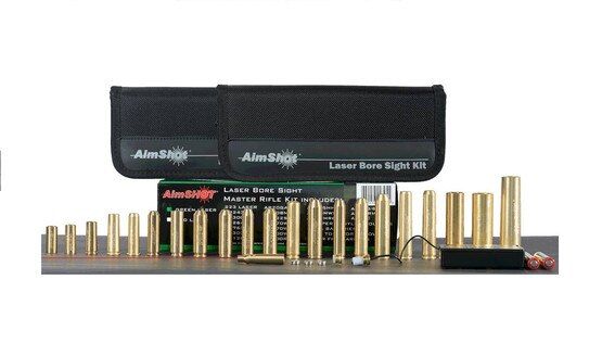 AimShot Master 2 Green Laser Bore Sight Kit has a AA battery supply